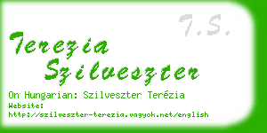 terezia szilveszter business card