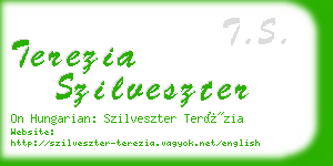 terezia szilveszter business card